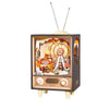 Sunset Carnival Wood Music Box Night Light — Retro TV Carnival Scene