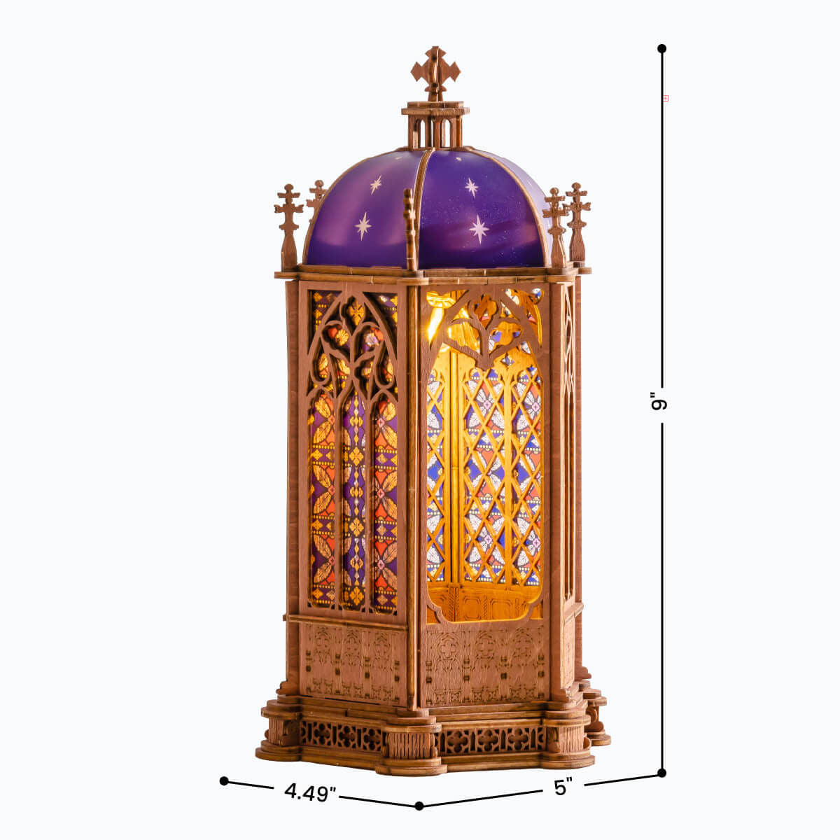 Wooden-Town - Starry Dome Cathedral 3D Wooden Puzzle Kit with LED Light