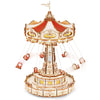 Swing Ride — Vintage Carousel Plywood Model Kit (Red • Beige • Gold)