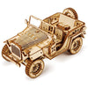 Wooden Army Jeep 3D Model Kit — Laser‑Cut Plywood, No Glue, Brown
