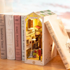 Sunshine Town Miniature Diorama — Lighted Paperboard & Wood Bookshelf Scene