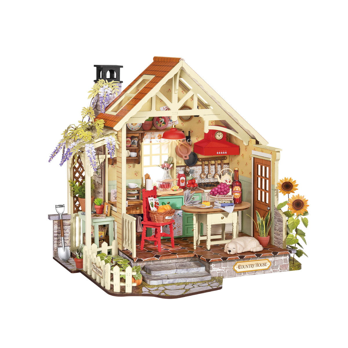Wooden-Town Sunlit Farmhouse Kitchen 3D wooden miniature house kit