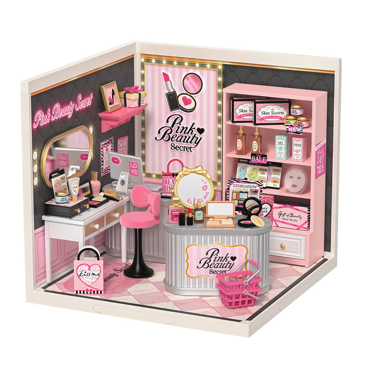 Wooden-Town - Pink Beauty Secret DIY Miniature House Kit