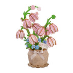 Wooden-Town Pink Lily of the Valley 3D wooden flower puzzle kit