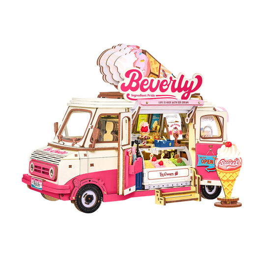 Wooden-Town - Leo’s Beverly’s Ice Cream Truck 3D Wooden Puzzle Kit