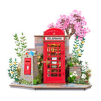 Wooden-Town Blossom Book Booth 3D wooden book nook kit