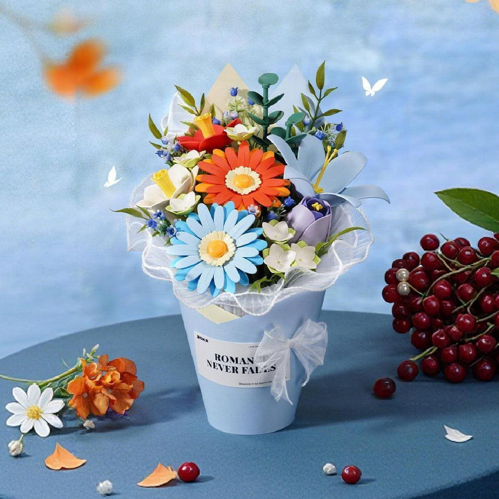 Wooden-Town Twilight Sky Bouquet 3D wooden flower bouquet puzzle kit – image 4 of 7