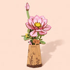 Wooden-Town Lotus 3D wooden flower puzzle kit – image 4 of 6