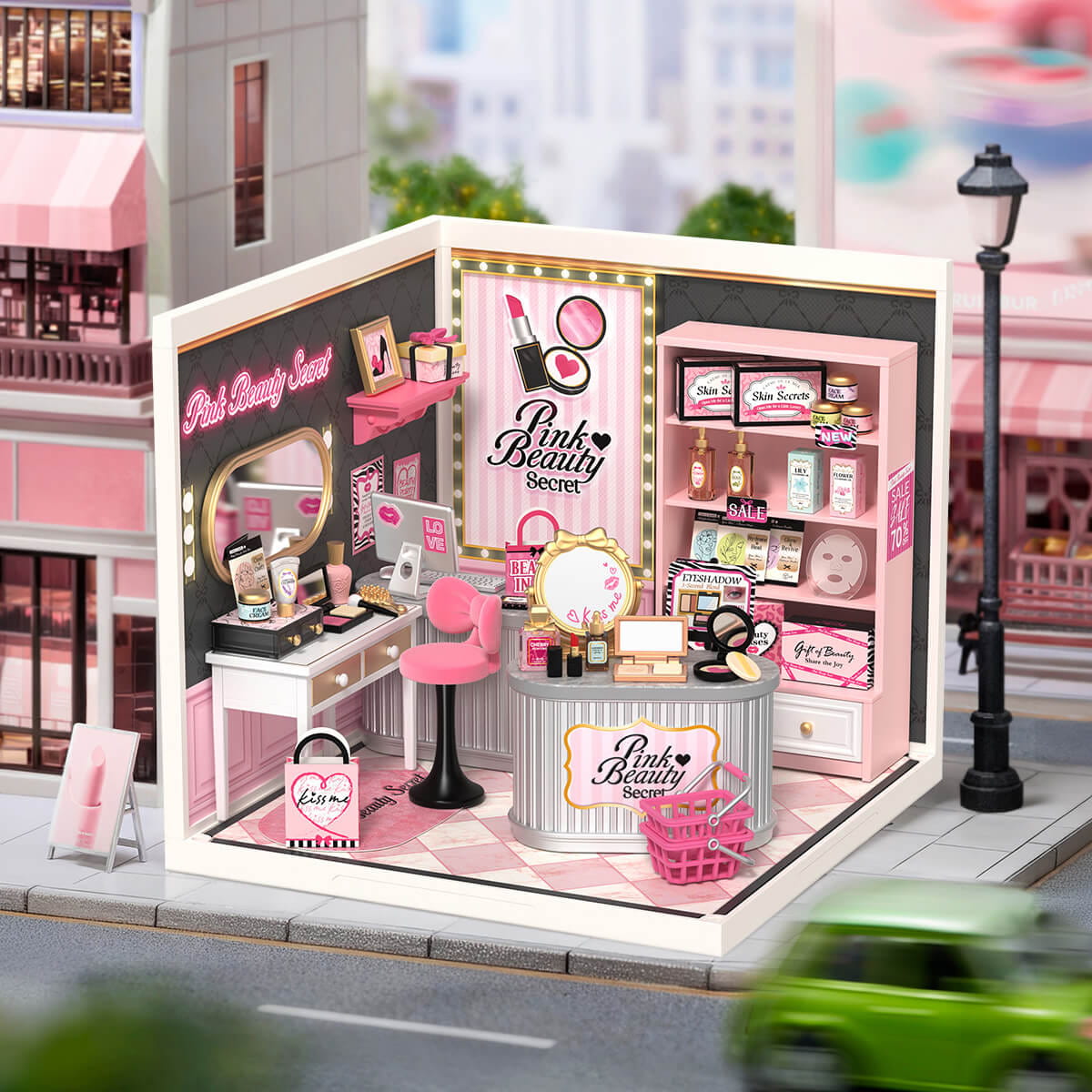 Wooden-Town - Pink Beauty Secret DIY Miniature House Kit