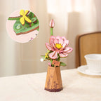 Wooden-Town Lotus 3D wooden flower puzzle kit – image 2 of 6
