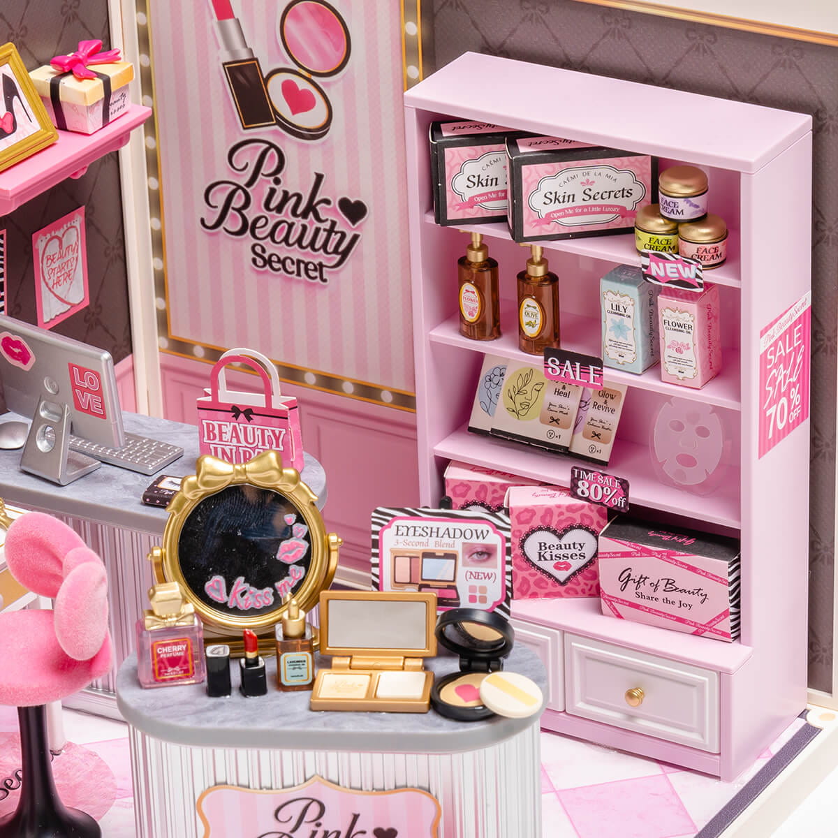 Wooden-Town - Pink Beauty Secret DIY Miniature House Kit