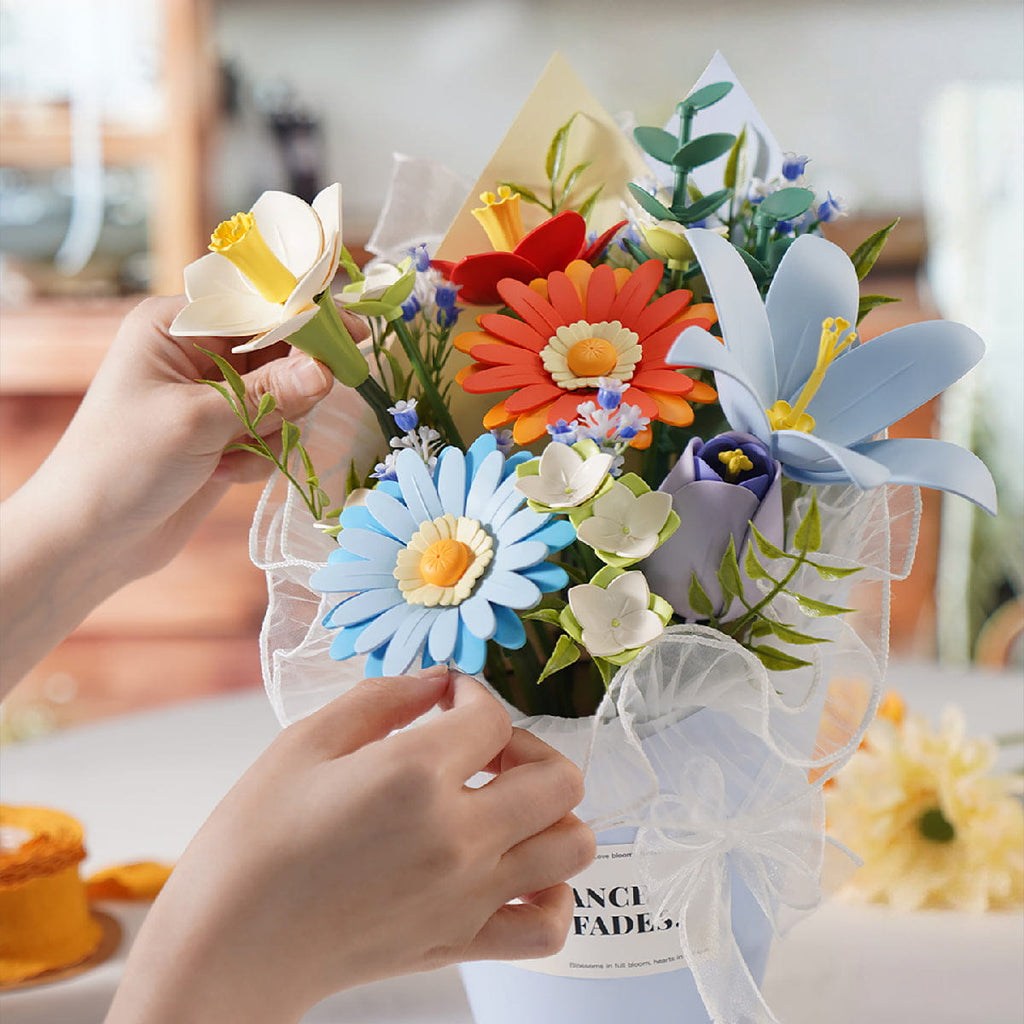 Wooden-Town Twilight Sky Bouquet 3D wooden flower bouquet puzzle kit – image 6 of 7