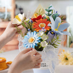 Wooden-Town Twilight Sky Bouquet 3D wooden flower bouquet puzzle kit – image 6 of 7