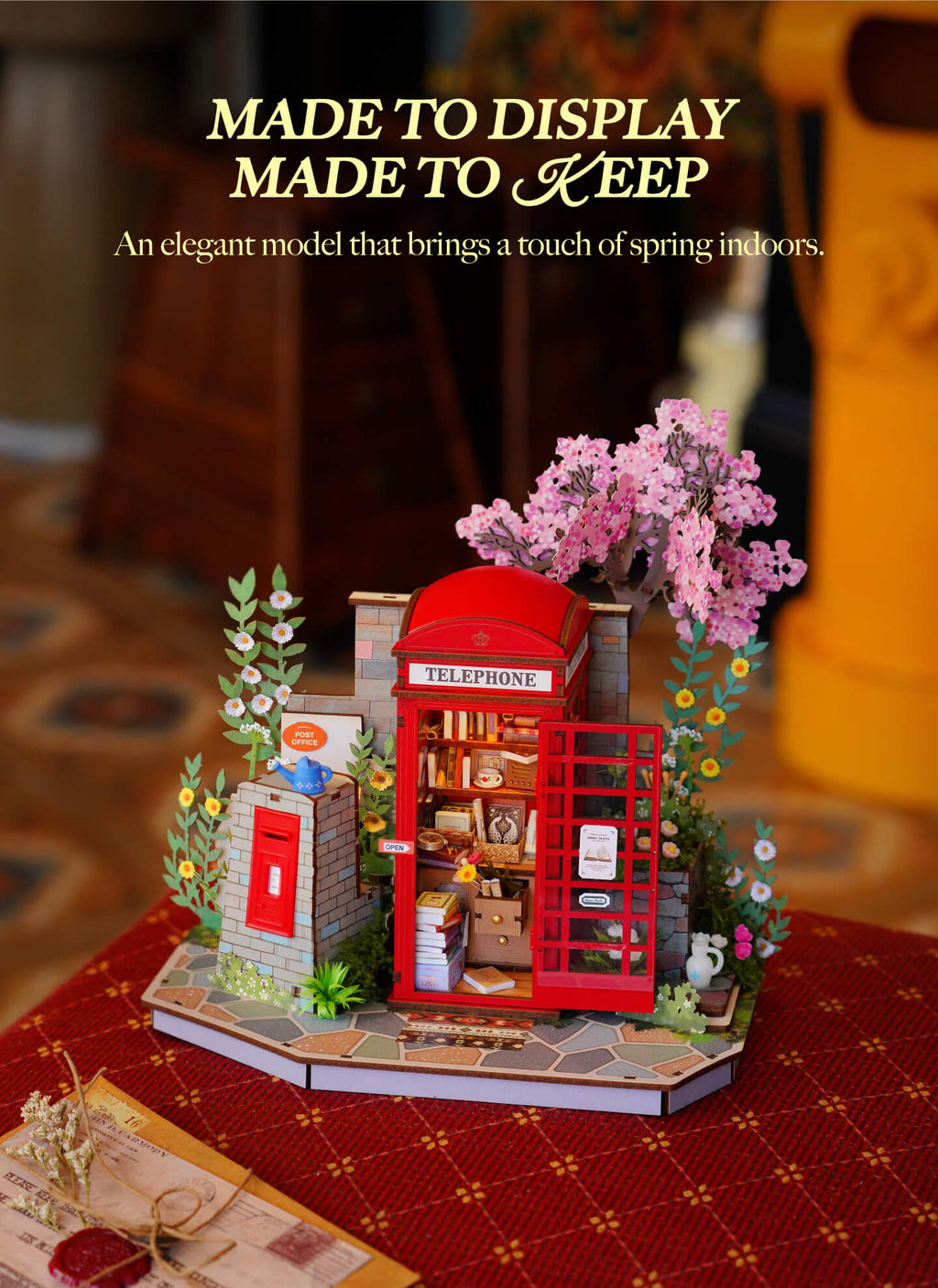 Wooden-Town Blossom Book Booth 3D wooden book nook kit – image 10 of 16