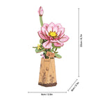 Wooden-Town Lotus 3D wooden flower puzzle kit – image 3 of 6
