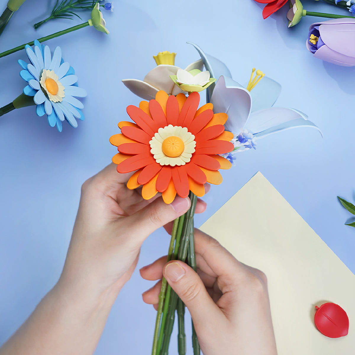 Wooden-Town Twilight Sky Bouquet 3D wooden flower bouquet puzzle kit – image 7 of 7