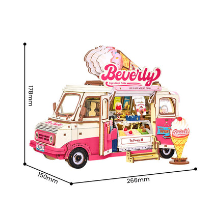 Wooden-Town - Leo’s Beverly’s Ice Cream Truck 3D Wooden Puzzle Kit