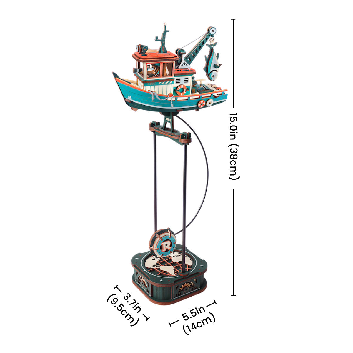 Wooden-Town Lucky Trawler 3D wooden mechanical model kit – image 3 of 5