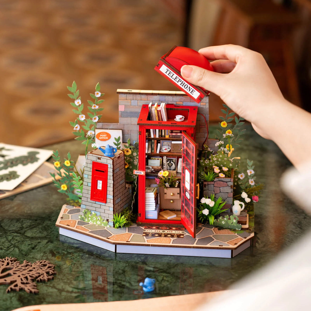 Wooden-Town Blossom Book Booth 3D wooden book nook kit – image 11 of 16