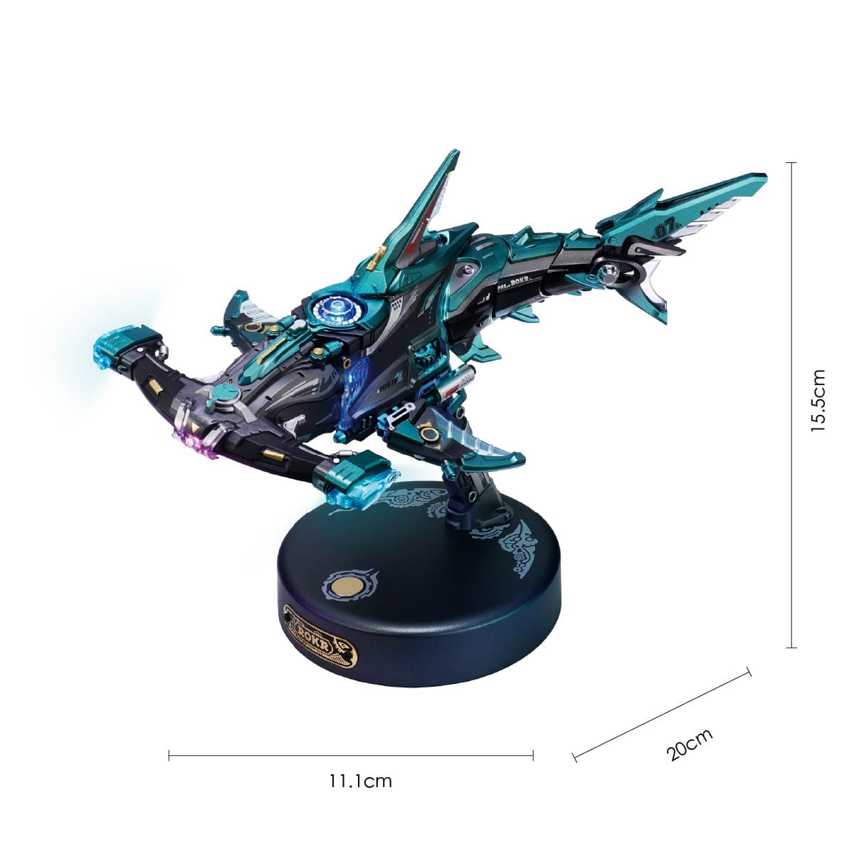 Wooden Town - Hammerhead Shark 3D Mechanical Model Kit with LED Light