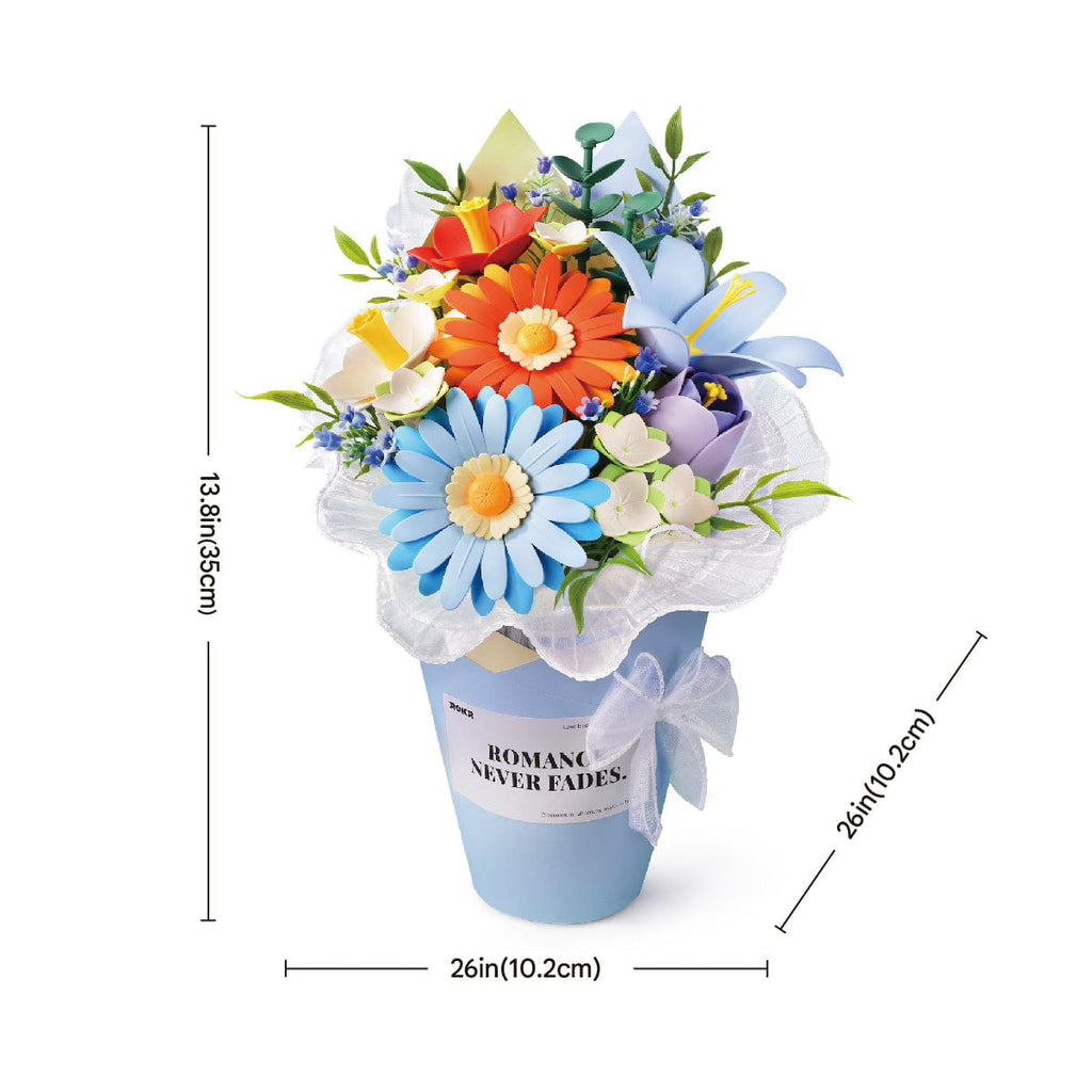 Wooden-Town Twilight Sky Bouquet 3D wooden flower bouquet puzzle kit – image 3 of 7