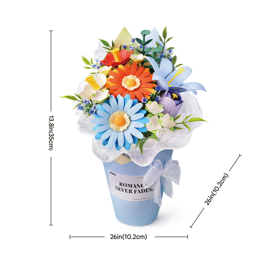 Wooden-Town Twilight Sky Bouquet 3D wooden flower bouquet puzzle kit – image 3 of 7