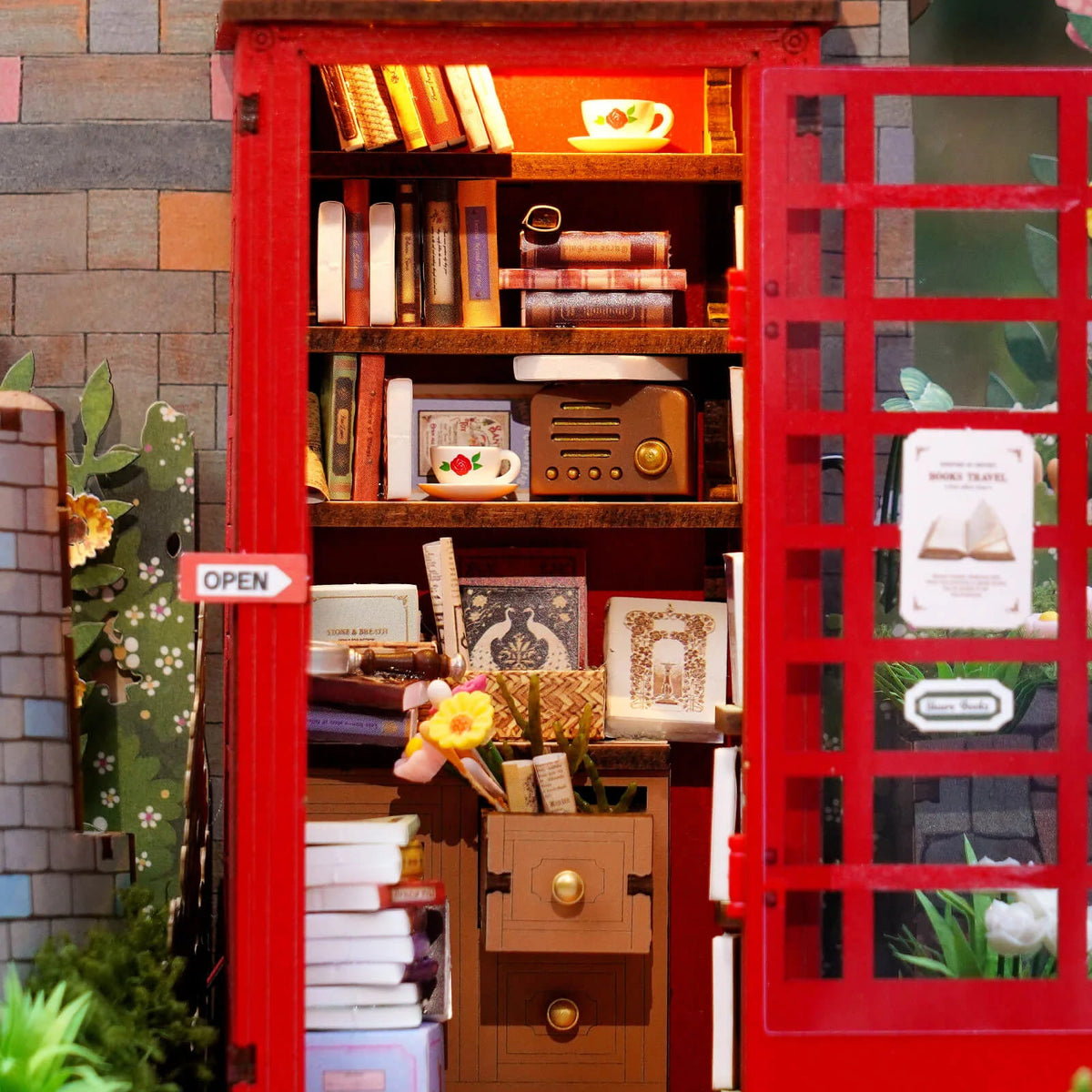 Wooden-Town Blossom Book Booth 3D wooden book nook kit – image 12 of 16