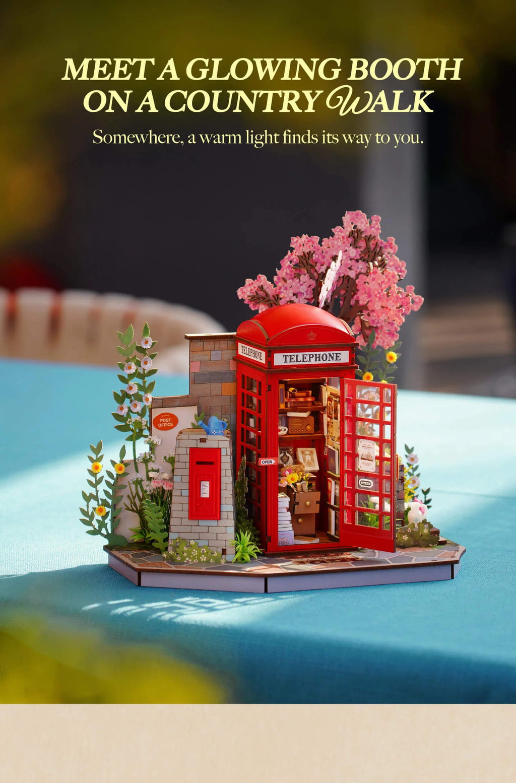 Wooden-Town Blossom Book Booth 3D wooden book nook kit – image 7 of 16