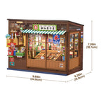 Wooden-Town Nostalgic Corner Shop 3D wooden book nook kit – image 3 of 8