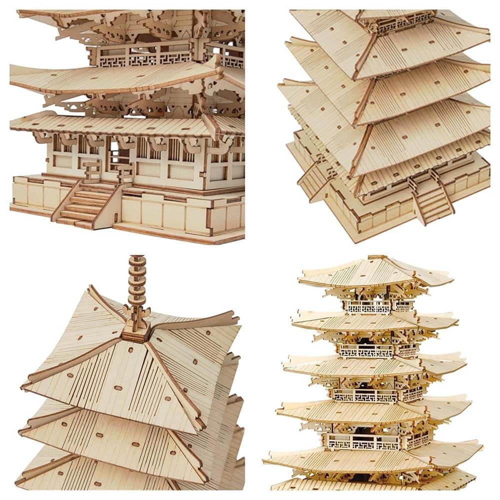 Five-Storied Pagoda Wooden Model Kit – view 2