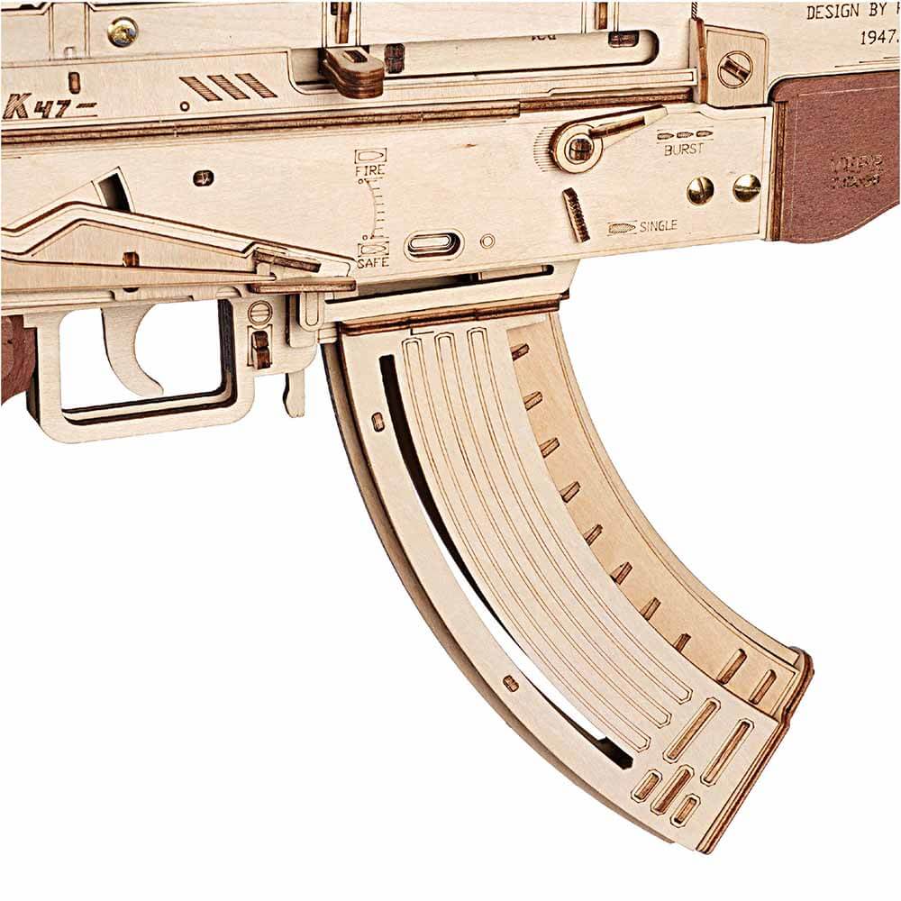 Birch Wood AK‑Style Rubber Band Gun Kit (Natural/Brown) – view 10