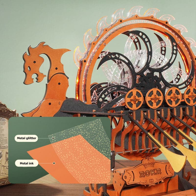 Viking Dragon Ship Wooden Model Kit – Interactive Decor – view 14