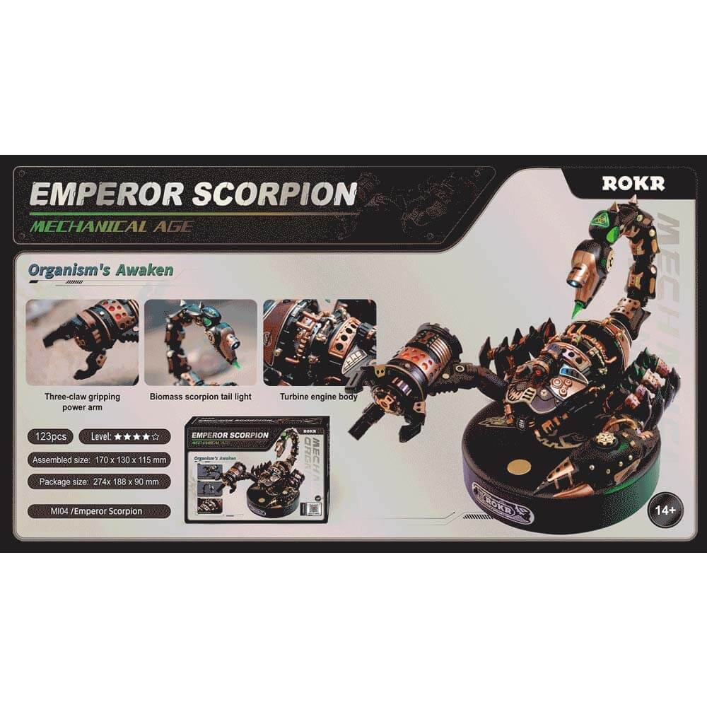 Emperor Scorpion Steampunk 3D Puzzle — Brass & Copper ABS, Metal