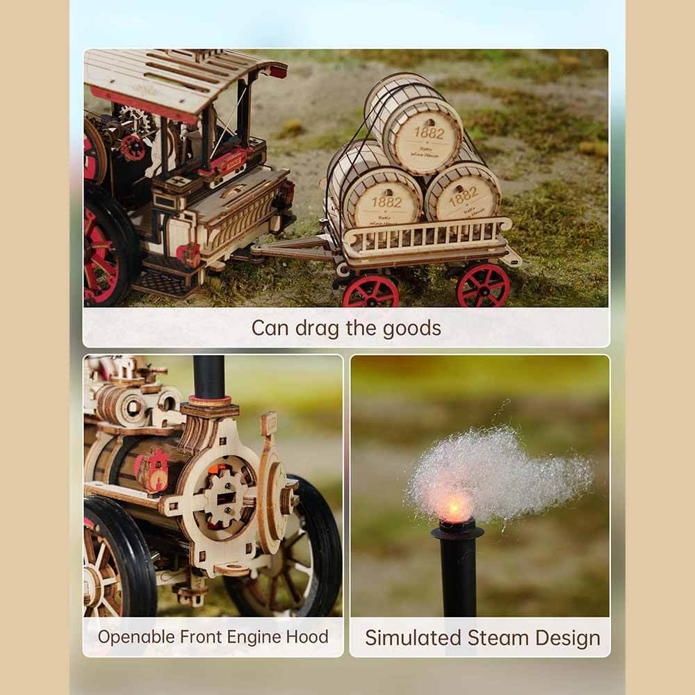Steam Engine Wooden Locomotive Model – view 12