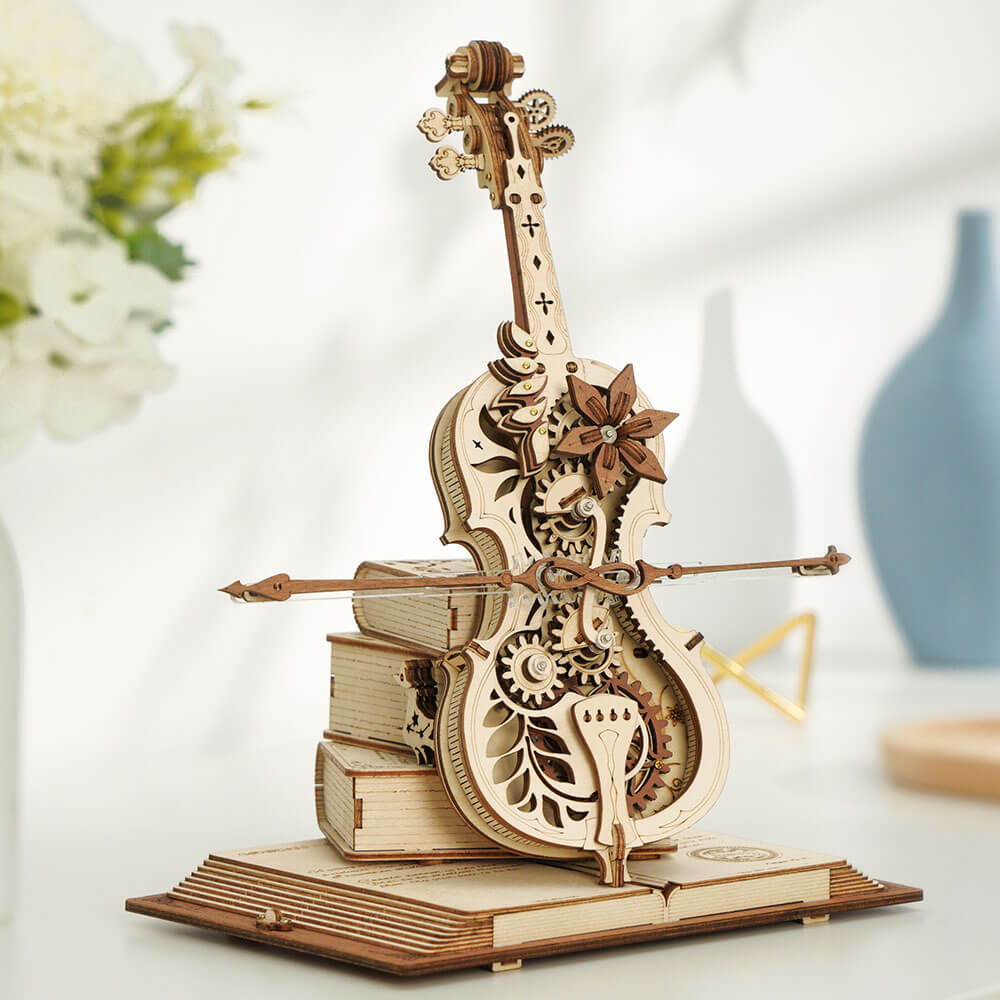 Magic Cello — 24 cm Wooden Mechanical Model Kit (Laser-Cut Plywood) – view 2