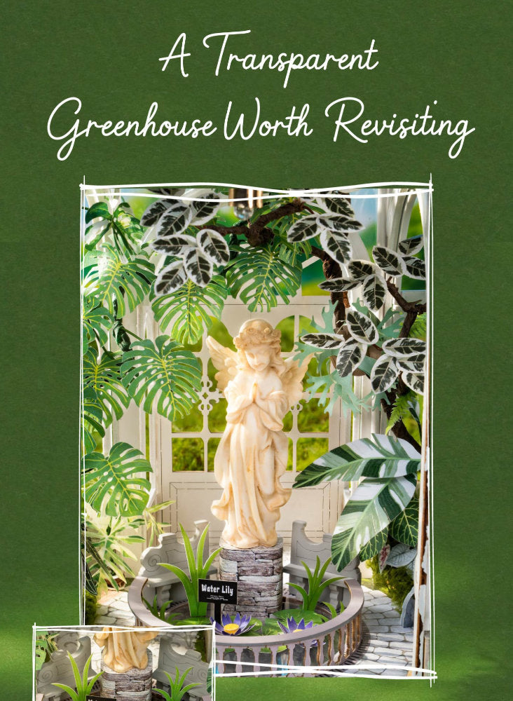 Wooden-Town - Oxygen Oasis Victorian Greenhouse DIY Miniature House Kit with LED Light