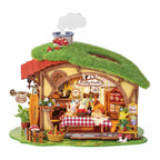 Fluffy Grove Cottage DIY Miniature House Kit with LED Light – 3D wooden model kit