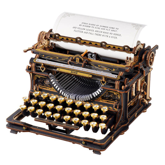 Wooden-Town - Mechanical Typewriter 3D Wooden Puzzle Kit