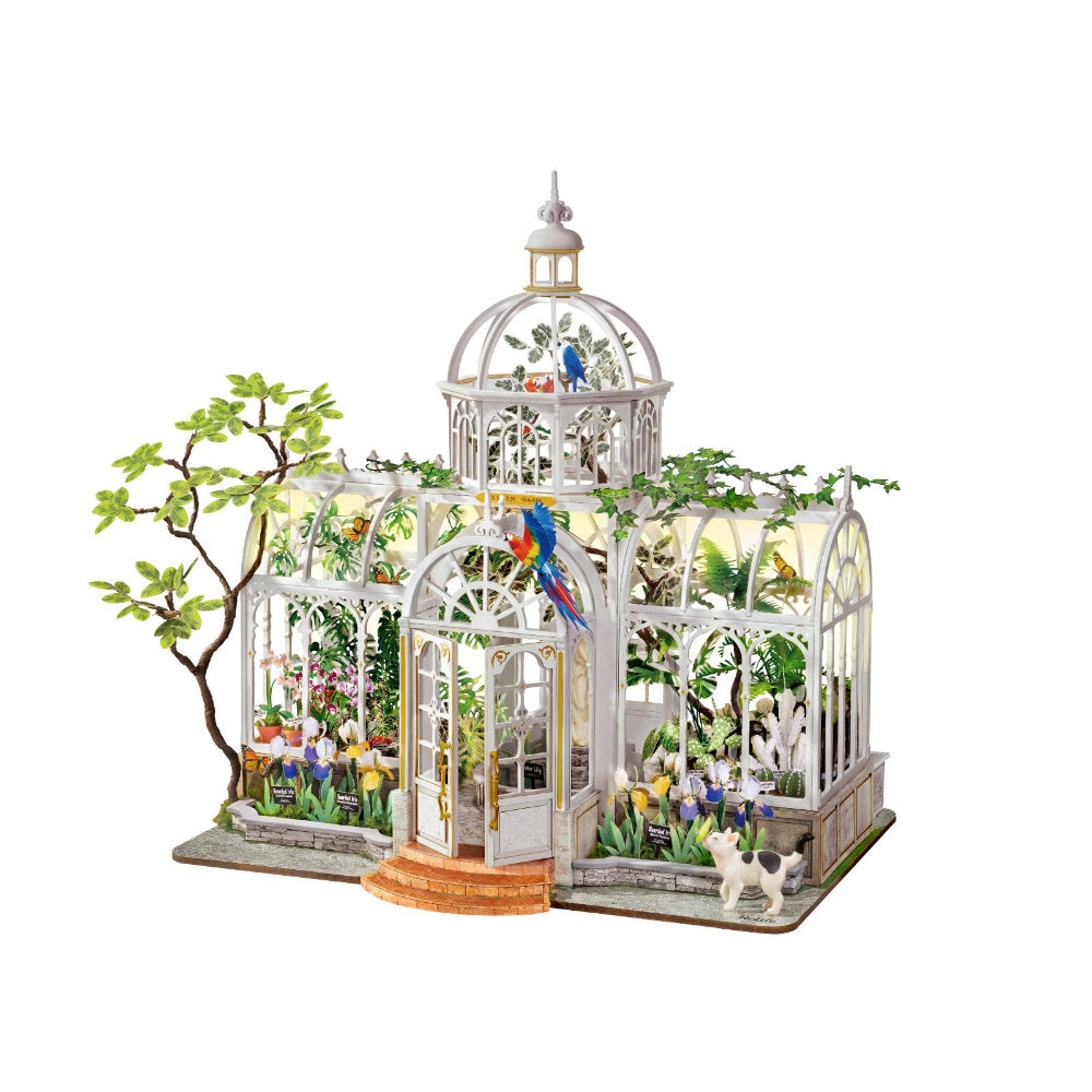 Wooden-Town - Oxygen Oasis Victorian Greenhouse DIY Miniature House Kit with LED Light