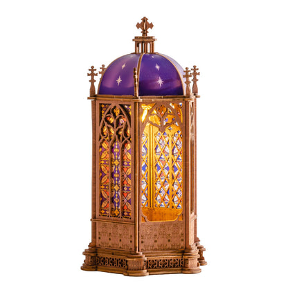 Wooden-Town - Starry Dome Cathedral 3D Wooden Puzzle Kit with LED Light