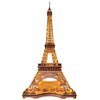 Night of the Eiffel Tower — Rusty Brown Wooden Model Kit, LED Light