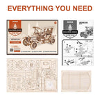 Vintage Car 1:15 Wooden Model Kit — Natural Wood, 20 cm – view 3