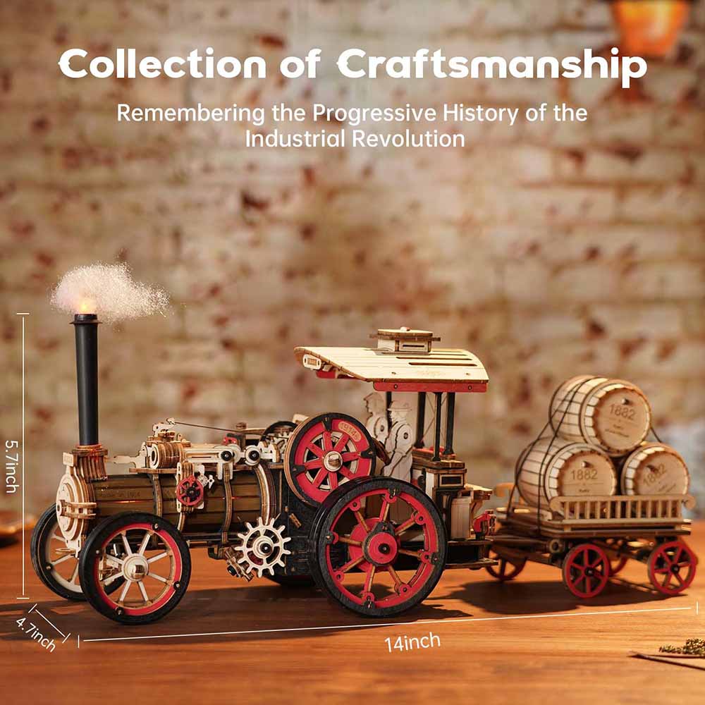 Steam Engine Wooden Locomotive Model – view 8