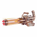 3D Wooden Mechanical Model Kit – Rotating Machine Gun Puzzle – 3D wooden model kit