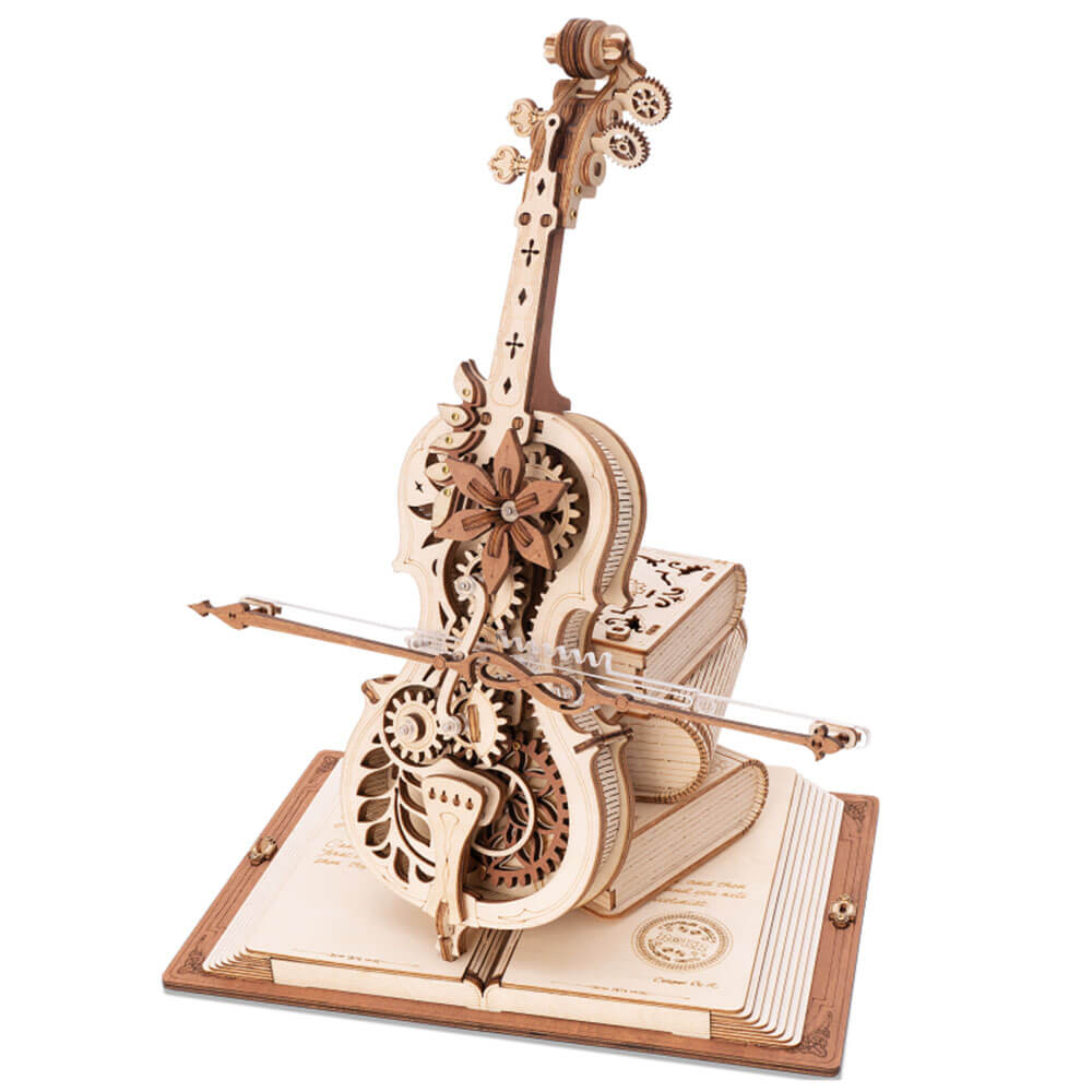 Magic Cello — 24 cm Wooden Mechanical Model Kit (Laser-Cut Plywood) – 3D wooden model kit