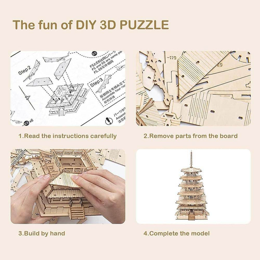 Five-Storied Pagoda Wooden Model Kit – view 4