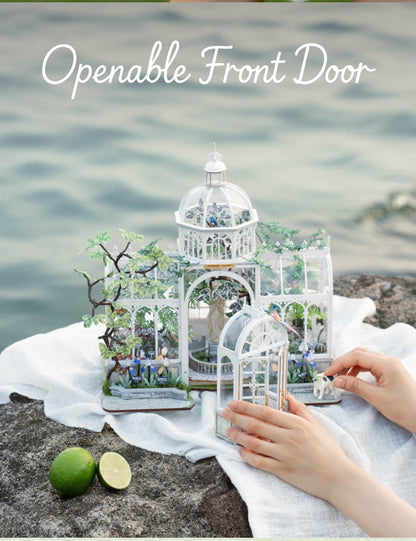 Wooden-Town - Oxygen Oasis Victorian Greenhouse DIY Miniature House Kit with LED Light