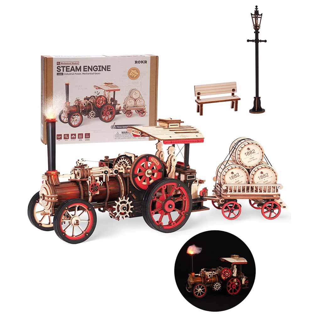Steam Engine Wooden Locomotive Model – view 5