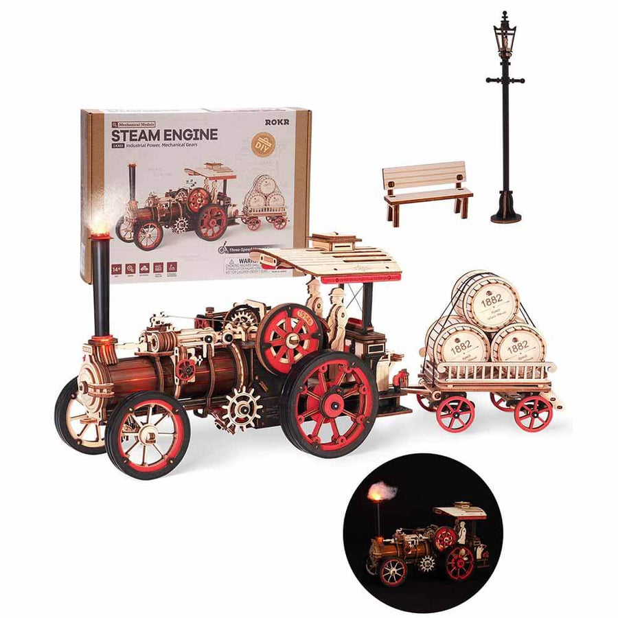 Steam Engine Wooden Locomotive Model – view 5