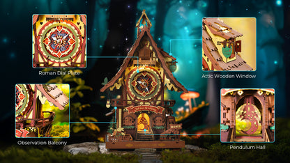 German Cuckoo Clock Mechanical 3D Wooden Puzzle Clock – DIY Fantasy Home Decor
